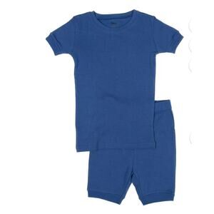 Lot of 2 Leveret Kids Short Sleeve Classic Solid Color Pajamas Black/Blue Sze 10